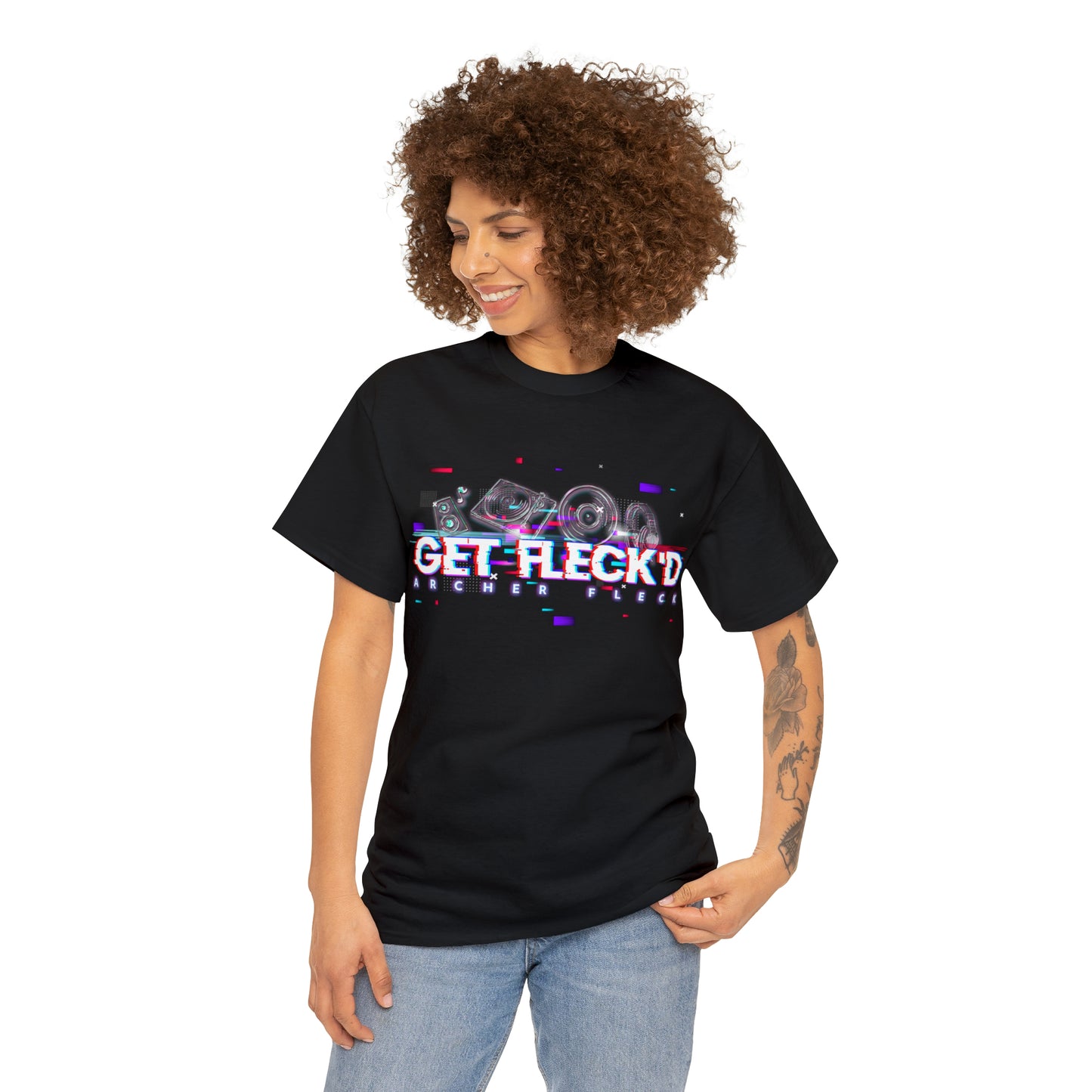 Get Fleck'd Music Unisex T with Back Slogan