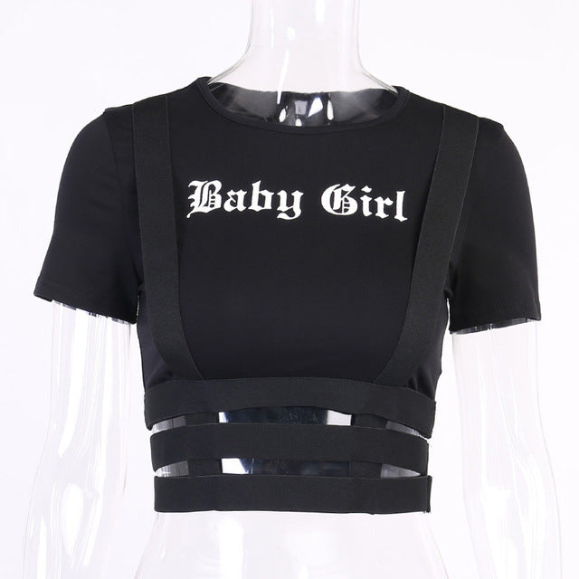 Baby Girl Goth Raver Crop Top