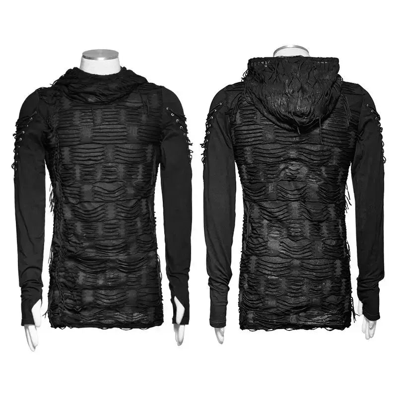 Black Long Sleeve Mens Gothic Trash Hoodie