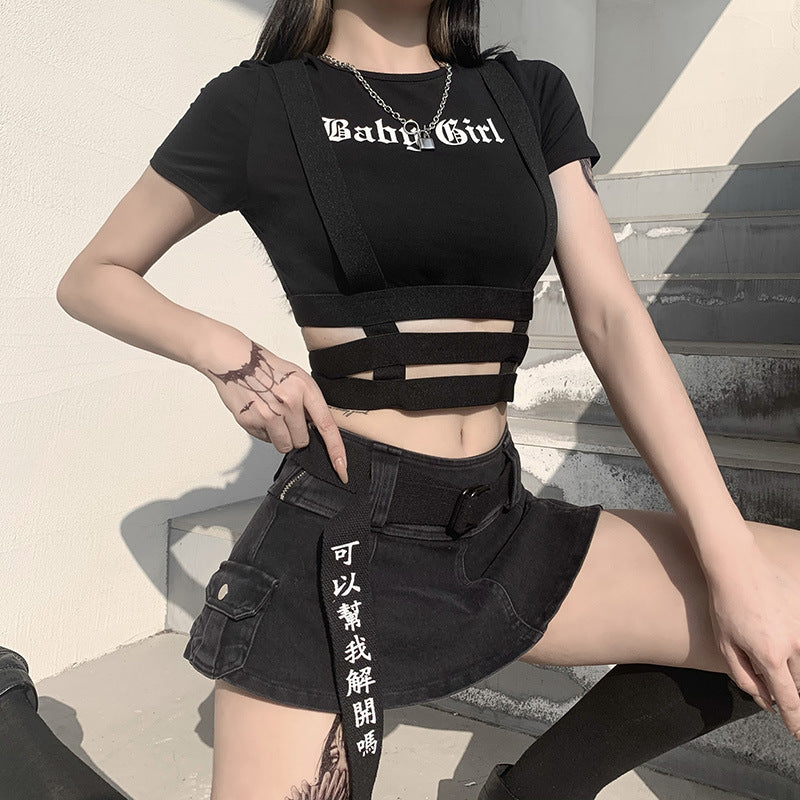Baby Girl Goth Raver Crop Top