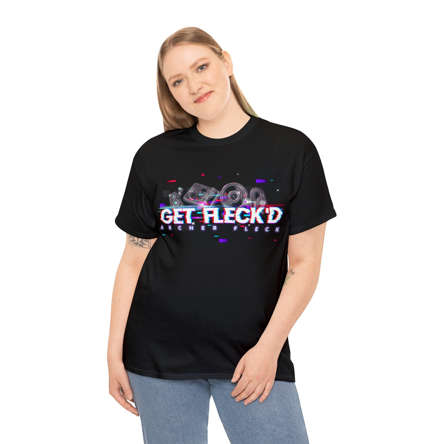 Get Fleck'd Music Unisex T with Back Slogan