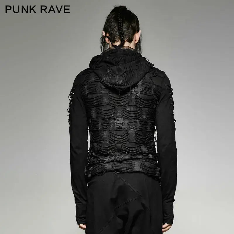 Black Long Sleeve Mens Gothic Trash Hoodie